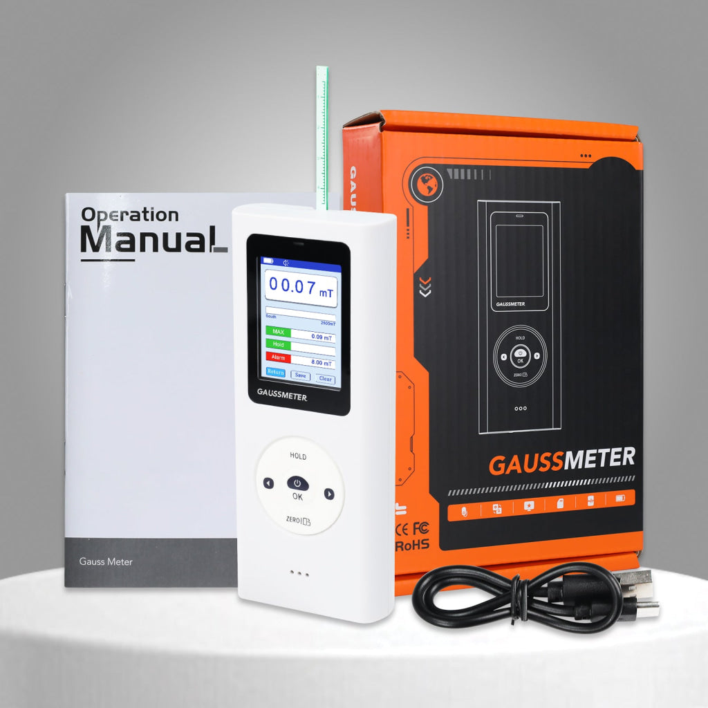 EMF-506 Digital Gauss Meter / Tesla Meter - High Precision Portable Magnetic Field Detector 0~25k Gs (0~2500 mT) Range