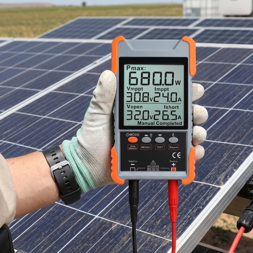 EMF-541 2000W Solar Panel Tester MPPT Photovoltaic Meter with Data Storage Full Protection & Color Screen | Portable PV