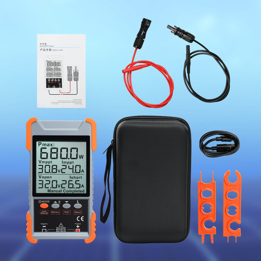 EMF-541 2000W Solar Panel Tester MPPT Photovoltaic Meter with Data Storage Full Protection & Color Screen | Portable PV