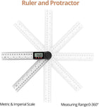 6 - 039R_300MM 6 - 039R_300MM Electronic 2 - in - 1 Digital Protractor Angle Ruler 300mm (12inch) 360° Angle & Length Measurement for Home Improvement, Woodworking, Workshop - Gain Express
