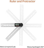 6 - 039R_300MM 6 - 039R_300MM Electronic 2 - in - 1 Digital Protractor Angle Ruler 300mm (12inch) 360° Angle & Length Measurement for Home Improvement, Woodworking, Workshop - Gain Express