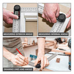6 - 039R_300MM 6 - 039R_300MM Electronic 2 - in - 1 Digital Protractor Angle Ruler 300mm (12inch) 360° Angle & Length Measurement for Home Improvement, Woodworking, Workshop - Gain Express