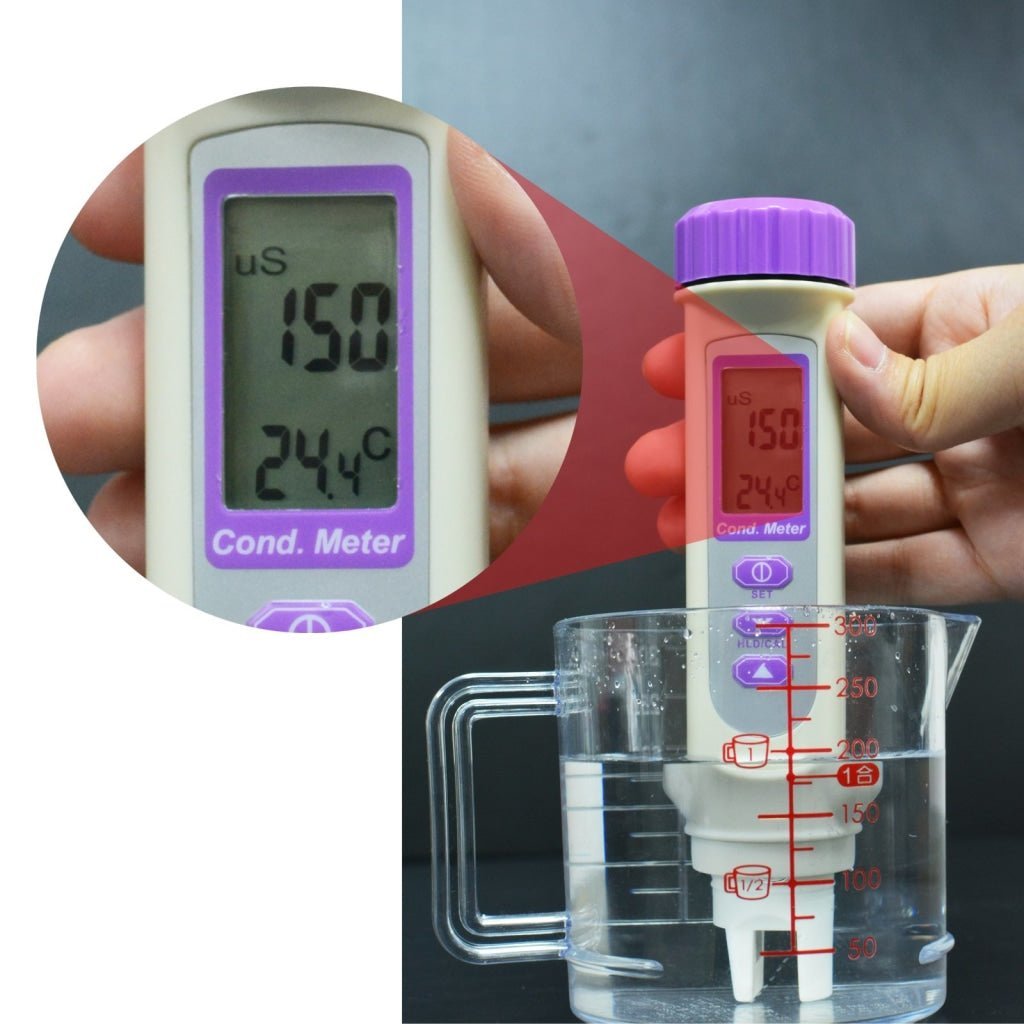 835 - 1 Digital Waterproof EC Conductivity Temperature Meter Tester Pen - type, Dual Display Water Quality, Thermometer, IP65 - Gain Express