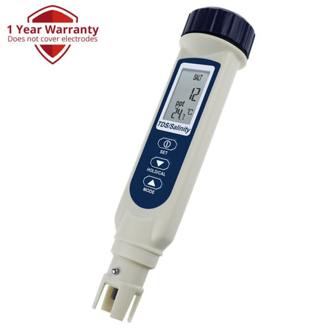 837 - 3 837 - 3 Pentype TDS / Salinity / Temperature Tester Water Quality Meter ATC Multiple Units (ppt, ppm, S.G., %, °C, °F) Digital Tool for Saltwater Monitoring & Testing IP65 Waterproof Housing - Gain Express