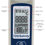 837 - 3 837 - 3 Pentype TDS / Salinity / Temperature Tester Water Quality Meter ATC Multiple Units (ppt, ppm, S.G., %, °C, °F) Digital Tool for Saltwater Monitoring & Testing IP65 Waterproof Housing - Gain Express