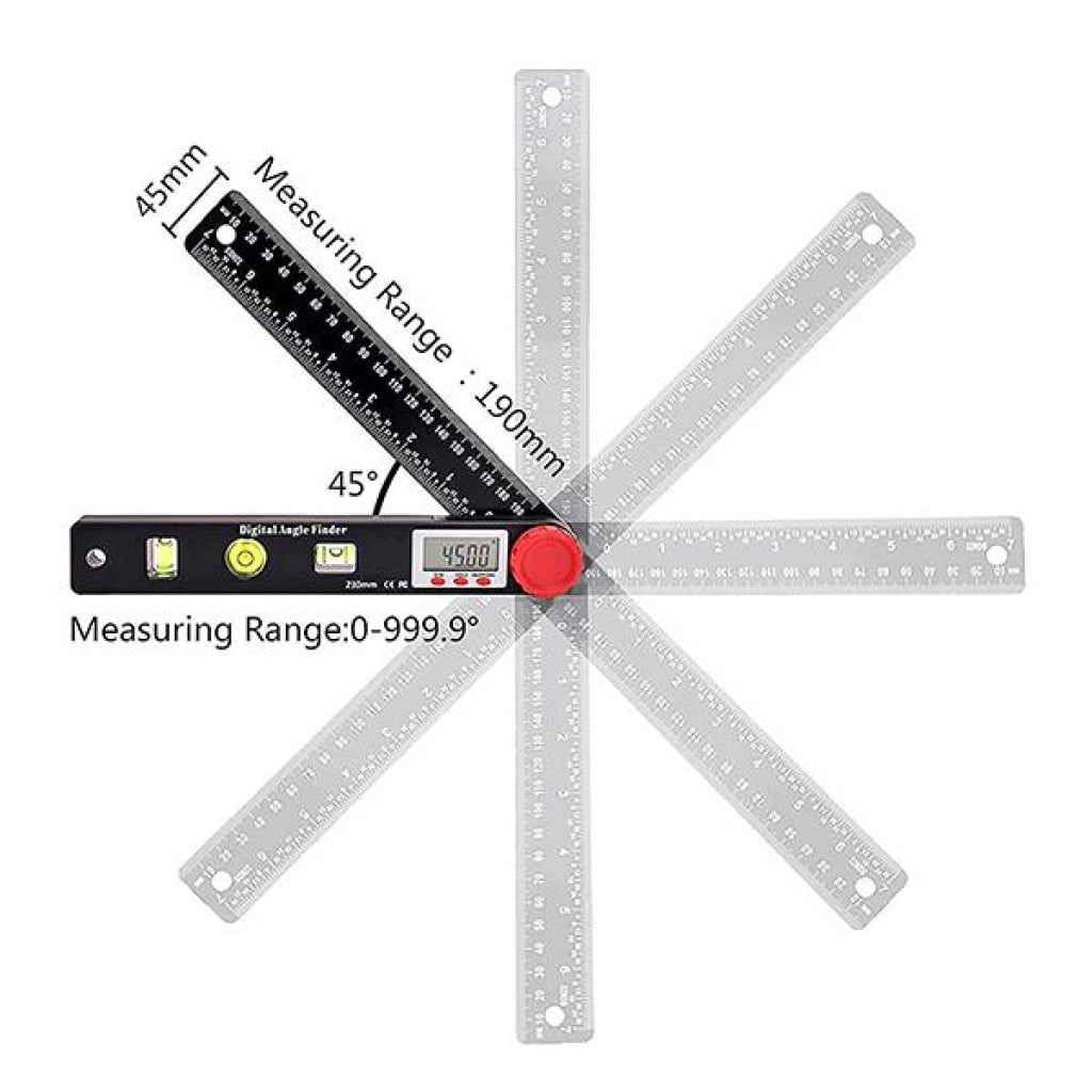 AGF - 327 AGF - 327 4 in 1 Multifunctional Digital Angle Finder Protractor, Ruler (7inch, 190mm) Level Tool with Horizontal Vertical Circular Level - Gain Express