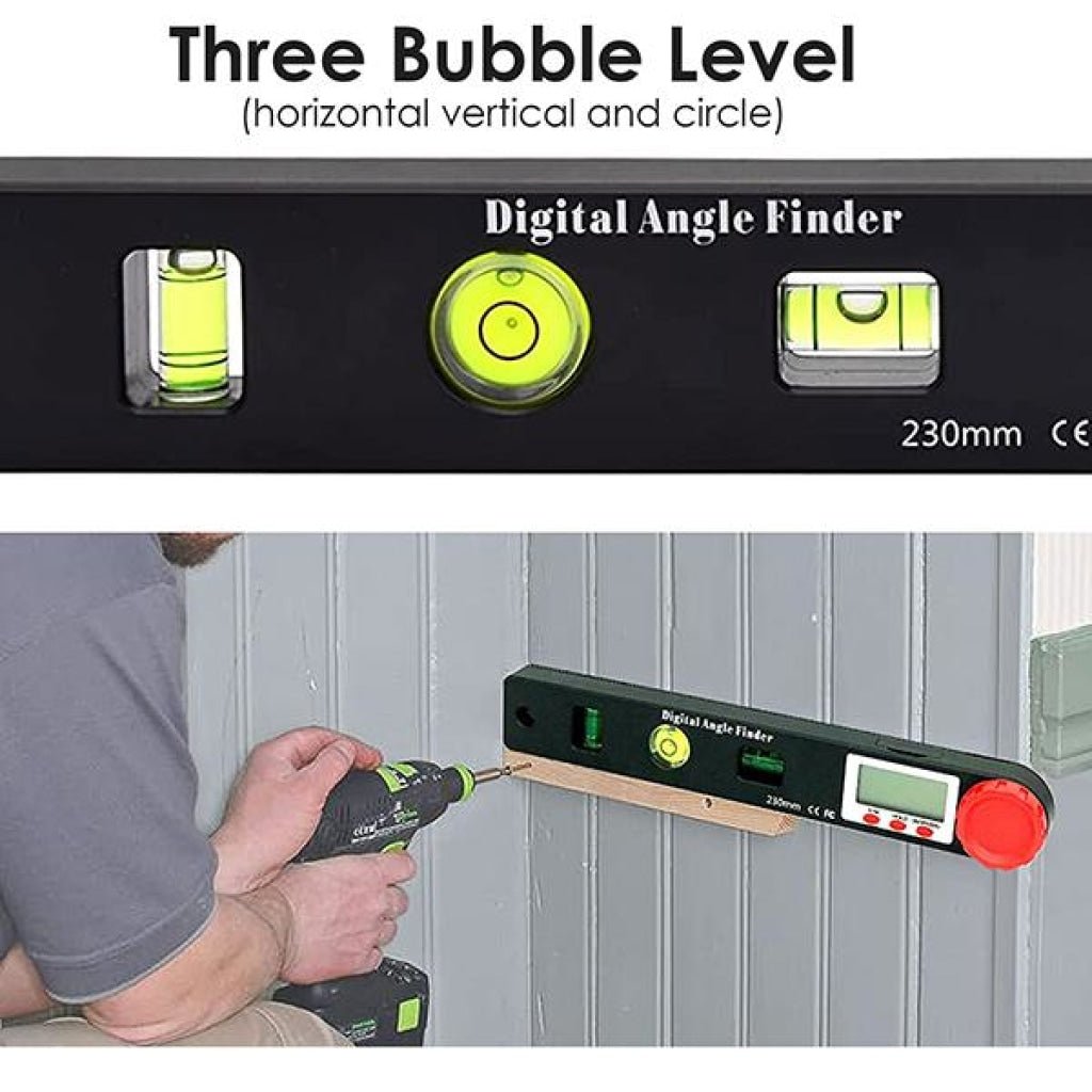 AGF - 327 AGF - 327 4 in 1 Multifunctional Digital Angle Finder Protractor, Ruler (7inch, 190mm) Level Tool with Horizontal Vertical Circular Level - Gain Express