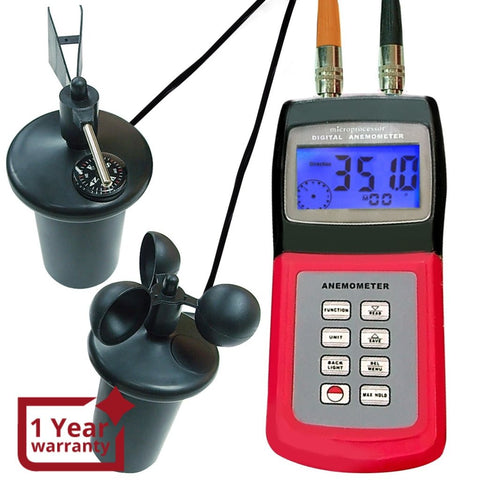 AM - 4836C AM - 4836C Digital Multi - function Thermo Anemometer with 3 - Cup Type Sensor, Portable Wind Speed Air Flow Gauge, Weather Wind Velocity Direction Tester Meter - Gain Express