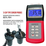 AM - 4836C AM - 4836C Digital Multi - function Thermo Anemometer with 3 - Cup Type Sensor, Portable Wind Speed Air Flow Gauge, Weather Wind Velocity Direction Tester Meter - Gain Express