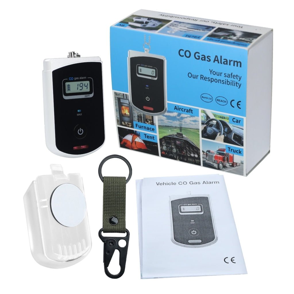 AQM - 393 AQM - 393 Travel Carbon Monoxide Detector Portable Mini Vehicle CO Detector Air Quality Monitor for Car, RV, Aircraft CO Gas Alarm with Audible Visual Alert, Lanyard clip - Gain Express