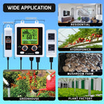 AQM - 419_US AQM - 419 Dual - Output CO2 Controller Carbon Dioxide Monitor with Day & Night Auto Detection, Temperature and Humidity Measurement, 15ft Remote NDIR CO2 Sensor, and Trend Chart for Greenhouses, Offices, Factories, Homes, etc. - Gain Express