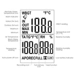 AZ87786 AZ87786 WBGT (Wet Bulb Globe Temperature) Heat Stress Meter Datalogger Air Globe Temperature Humidity Tester with Backlight Indicator Audible Alarm Data Logging Function Handheld or Mount in Tripod - Gain Express
