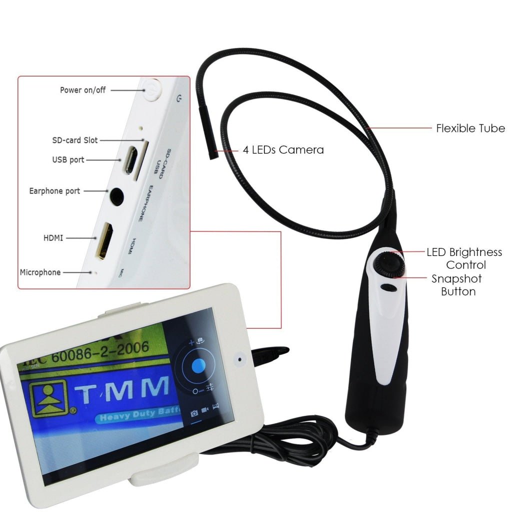 C0598AM C0598AM USB Handheld Endoscope 7mm Camera Head Video Inspection Borescope w/ 7
