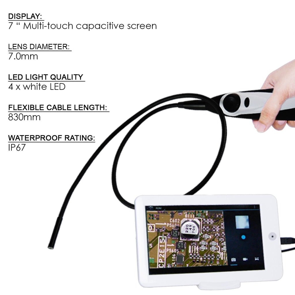 C0598AM C0598AM USB Handheld Endoscope 7mm Camera Head Video Inspection Borescope w/ 7