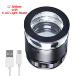 CLMG - 7173LI_LED CLMG - 7173_LED Magnifier Scale Loupe 10x Magnification 8 LED Light 20mm Scale Chart & 25mm Field of View - Gain Express