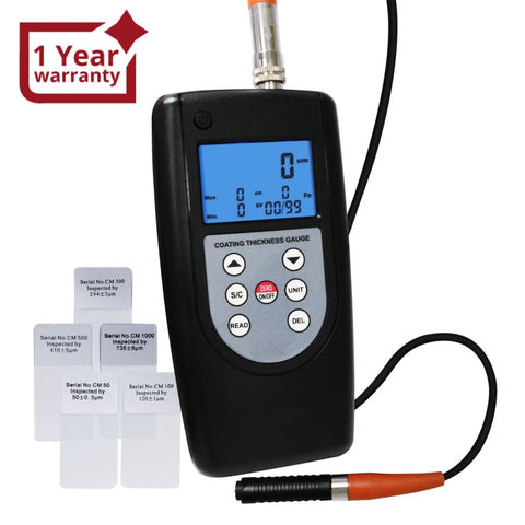 CM - 1210B CM - 1210B Coating Thickness Meter Gauge F & NF 99 Memories Max Min Avg, Magnetic Induction Eddy Current 0~2000μm 0~80mil Non - Magnetic Non - conductive Material Thick Measure Tester, Substrate Auto Detection - Gain Express