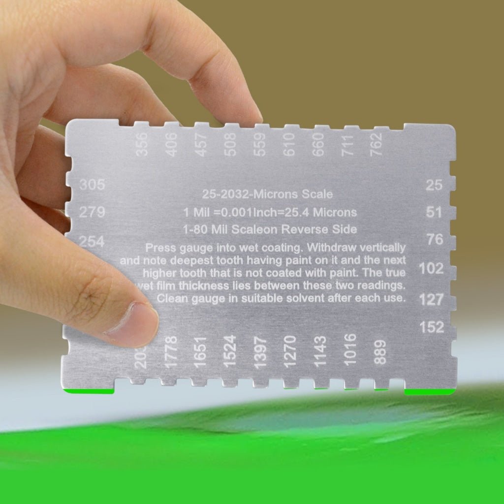 CM - 2000 CM - 2000 Wet Film Combs 25~2032µm Microns Micrometer / 1~80 Mil Dual Scale, Wet Paint Coating Thickness Step Notched Gauge, Rectangular Style - Gain Express