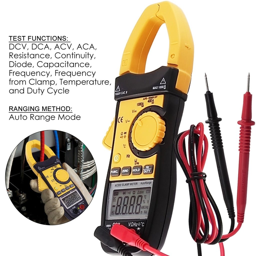 CM113 CM113 Digital AC/DC Clamp Meter Multimeter Thermometer Ohm Auto Range 3999 Counts Professional Tester - Gain Express