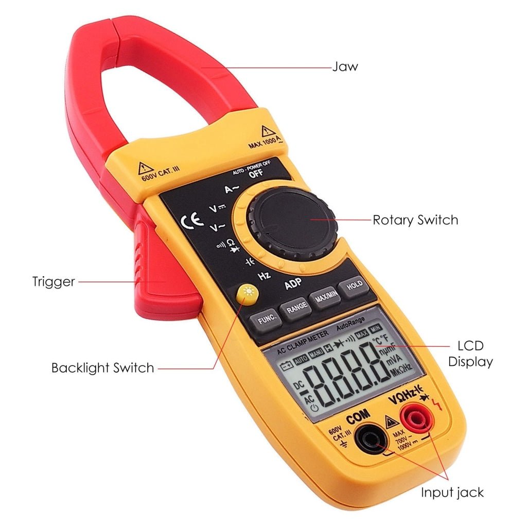 CM213 CM213 Digital AC Current Clamp Meter Multimeter Capacitance Ohm Auto / Manual Range Professional Tester - Gain Express