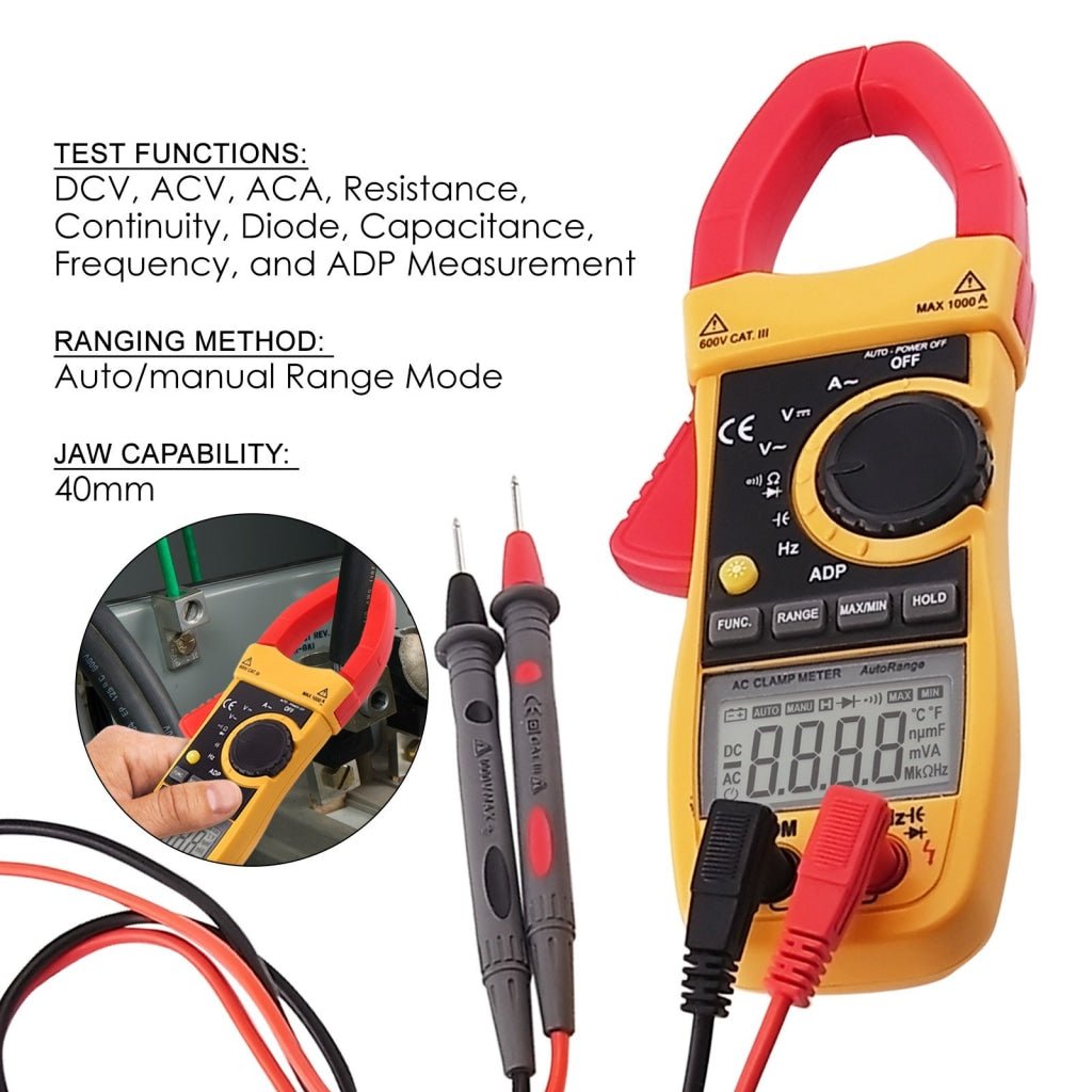 CM213 CM213 Digital AC Current Clamp Meter Multimeter Capacitance Ohm Auto / Manual Range Professional Tester - Gain Express