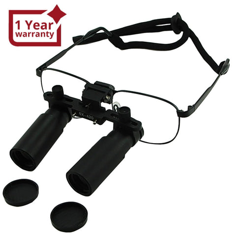 DL - 060 DL - 060 6.0x Magnification Dental Loupes, Prismatic Keplerian Style Titanium Frame, Dental Surgical Medical Binocular 45mm Field of View + 25mm Depth of Field + 420mm Working Distance, Flip - Up Flexible Optical Glass Loupe Dentistry - Gain Express