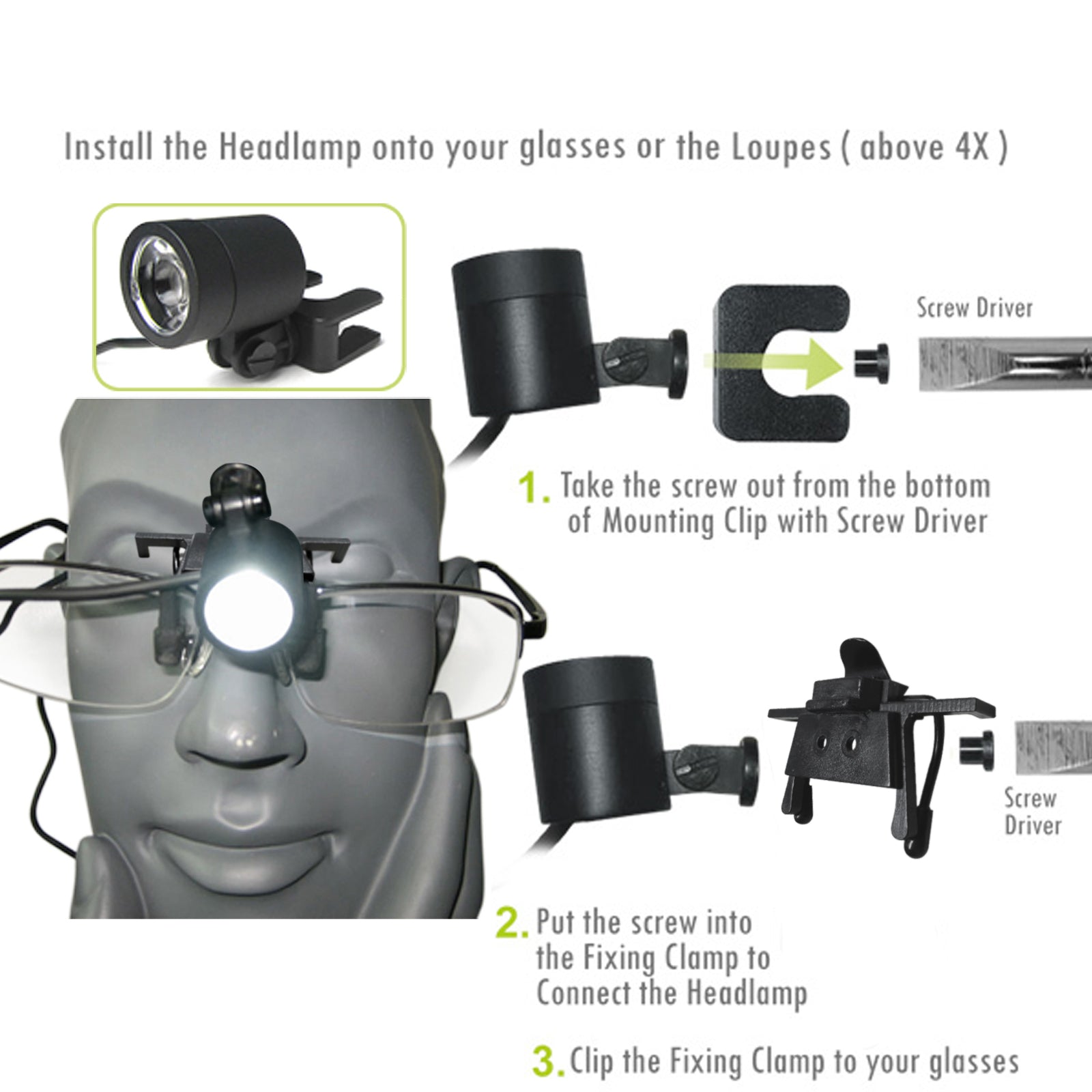 DLH - 60 DLH - 60 Portable LED Head Light Lamp Medical Loupes Surgical Operation Durable Rechargeable Battery - Gain Express