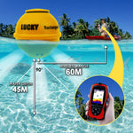 FF - 1108 - 1CWLA FF - 1108 - 1CWLA Lucky Wireless Fish Finder with Fish Attractive Light Lamp & Color LCD, Portable Rechargeable Fishfinder Locator, 45M Depth 60M Sonar Sensor Transducer Range for Boats Kayak Ice Night Fishing - Gain Express