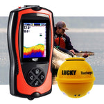 FF - 1108 - 1CWLA FF - 1108 - 1CWLA Lucky Wireless Fish Finder with Fish Attractive Light Lamp & Color LCD, Portable Rechargeable Fishfinder Locator, 45M Depth 60M Sonar Sensor Transducer Range for Boats Kayak Ice Night Fishing - Gain Express