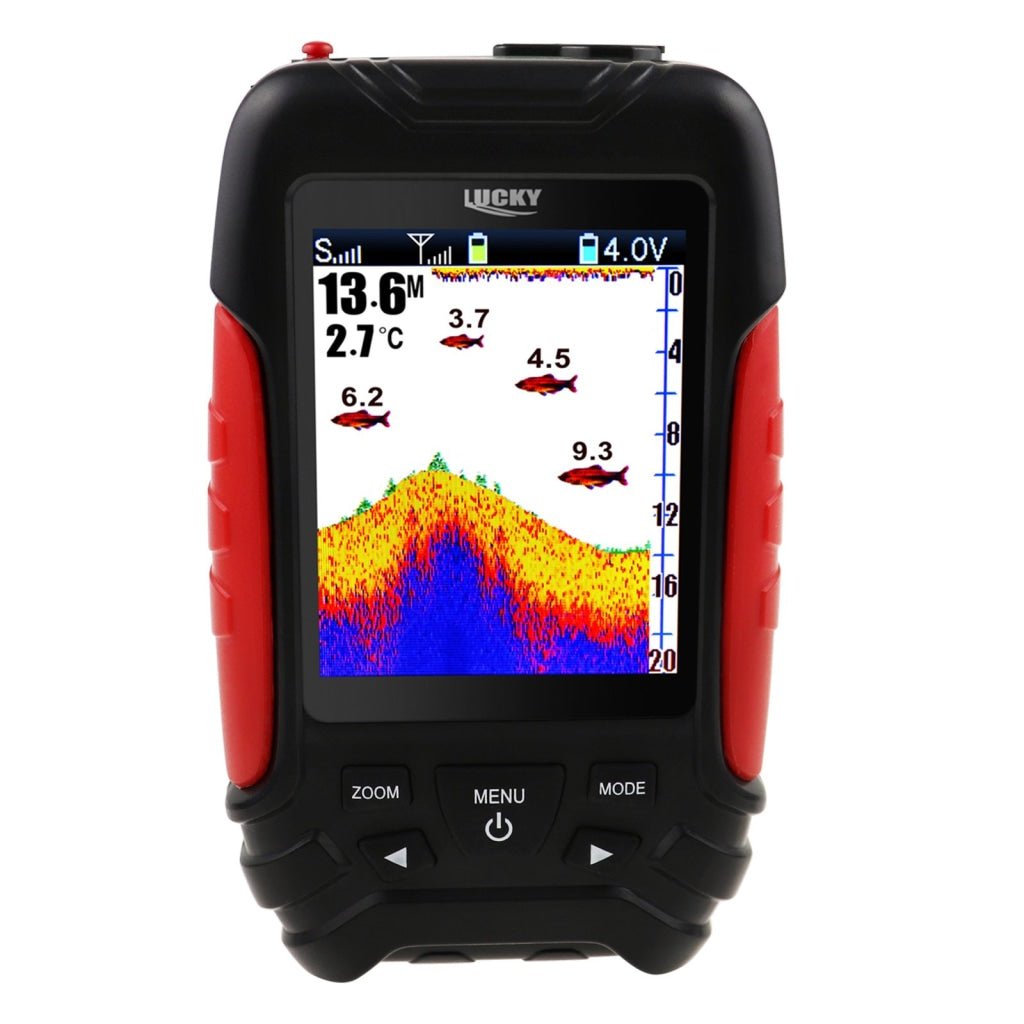 FF-168LIC LUCKY 2-in-1 Wired & Wireless Color Fish Finder Fishfinder Fishing Locator, 100m / 45m Depth Range Transducer Sonar Sensor, Portable & Rechargeable