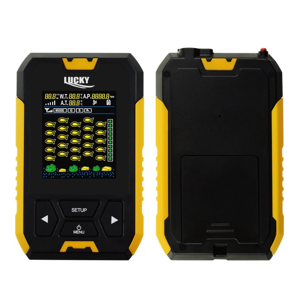 FF - 218TPA FF - 218TPA LUCKY Fish Finder Color Display Fishfinder Fishing Locator, Wireless Sonar Sensor 45m (147.6ft) Depth Range, Shallow Slop Raft Ice Mode Air & Water Temperature Air Pressure - Gain Express