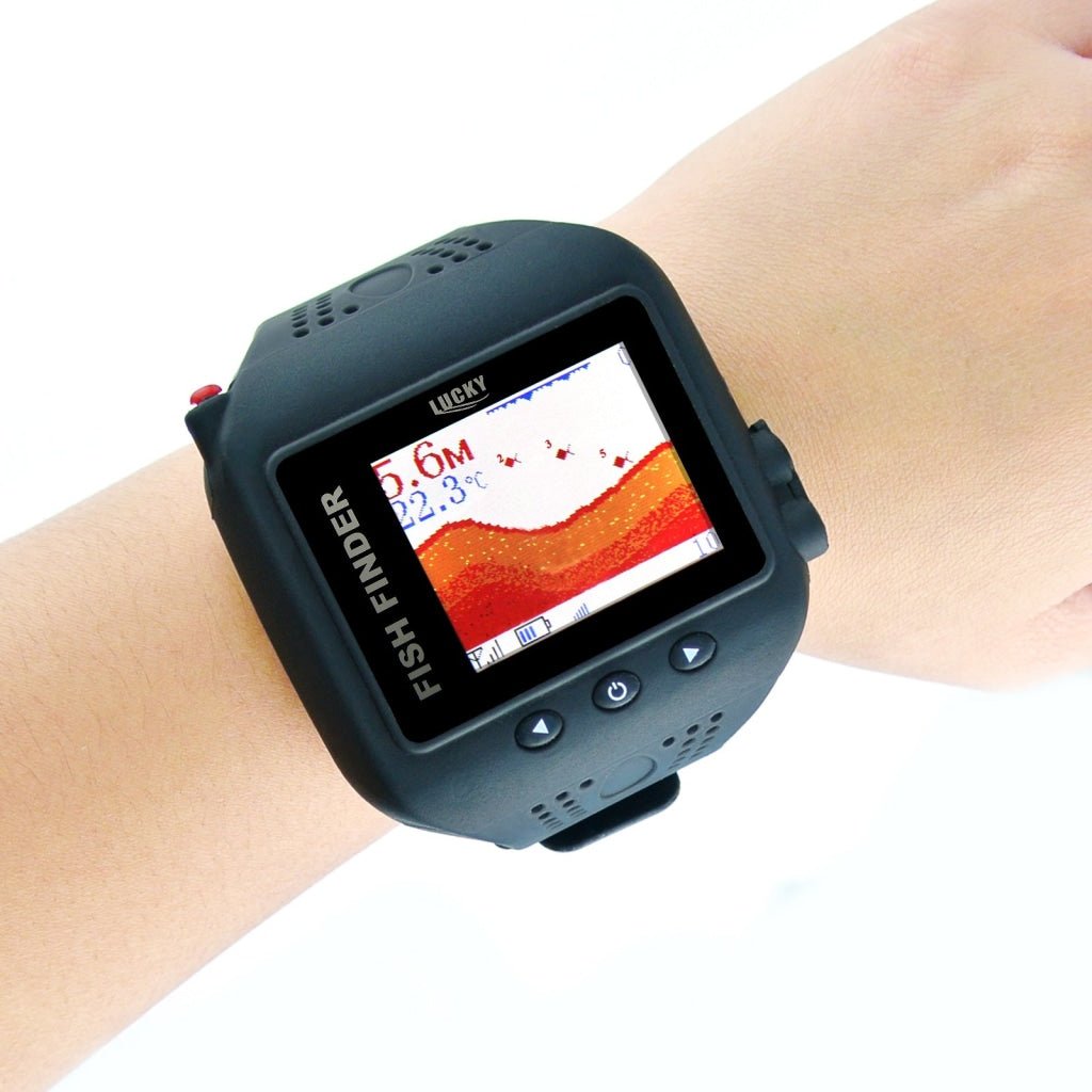 FF-518 WRIST WATCH Wireless 45M FISH FINDER CLOCK Mode Fish Detector Colored Display Multi Language