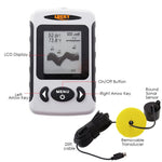 FF - 718 FF - 718 Lucky Wired Water Resistant (100m/ 328ft depth) Professional Fish Finder with Alarm Sonar Frequency 200kHz Transducer removable adapter with 180° adjustable Angle for Ocean, River, Lake and even on Icy Water for Ice Fishing - Gain Express