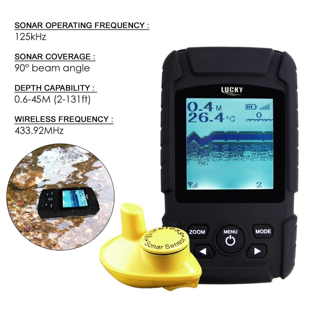 FF - 718Li - W Rechargeable Wireless 45M Depth Fish Finder w/ 180m Wireless Operation Range Sensor - Gain Express