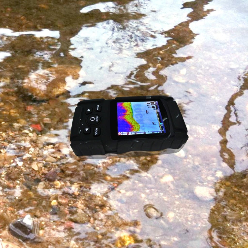 FF - 718LIC - W FF - 718LIC - W Lucky Rechargeable Colored LCD Fish Finder Locator Detector with 100m (328ft) Wireless Sonar Sensor & 45M (145ft) Depth Coverage, Fish & Depth Alarm, Water Temperature °C or °F. Waterproof Main Unit & Sensor - Gain Express