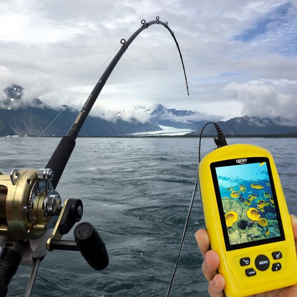 live view fish finders FF-3308-8 LUCKY Portable Underwater Fishing & Inspection Camera Video System Kit w/ 3.5inch Handheld Color Live-view Display Monitor, 20m Cable, Cam with Wide Angle Lens & Far-infrared LED, CMD sensor Fish Finder