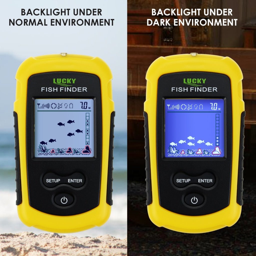 FFCW - 1108 - 1 Lucky FFCW - 1108 - 1 Wireless Fish Finder Sonar, TN/ Anti - UV LCD Display Fishfinder Backlight for Night Fishing, Turbid Water Reservoir Sea River lake Boat Kayak Ice - Gain Express