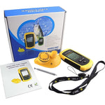 FFW - 1108 - 1 FFW - 1108 - 1 LUCKY Dot Matrix Wireless Sonar Sensor Fish Finder with Audible Fish Alarm & Backlight, Depth Sounder 45m (147ft) for fresh and salt water, ocean, river, lake, sea, ice icy water, Fish Locator, Bottom Contour Weed Detector - Gain Express
