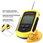 FFW - 1108 - 1 FFW - 1108 - 1 LUCKY Dot Matrix Wireless Sonar Sensor Fish Finder with Audible Fish Alarm & Backlight, Depth Sounder 45m (147ft) for fresh and salt water, ocean, river, lake, sea, ice icy water, Fish Locator, Bottom Contour Weed Detector - Gain Express