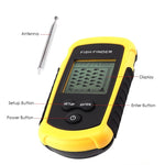 FFW - 1108 - 1 FFW - 1108 - 1 LUCKY Dot Matrix Wireless Sonar Sensor Fish Finder with Audible Fish Alarm & Backlight, Depth Sounder 45m (147ft) for fresh and salt water, ocean, river, lake, sea, ice icy water, Fish Locator, Bottom Contour Weed Detector - Gain Express