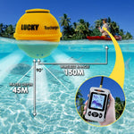 FFW - 718LA FFW - 718LA Lucky Wireless Fish Finder w/ Attracting Light Lamp Portable Rechargeable Locator 45M Depth 150M Wireless Sonar Sensor Transducer Range for Boats Kayak Ice Night Fishing - Gain Express