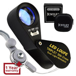 GEM - 249 GEM - 249 30x Magnification Jewelry Gem Loupe with UV & 6 LED Light, 21mm Optical Glass Triplet Magnifiers Lens Portable Handheld Magnifying Tool Jeweller Stamp & Coin Collectors Foldaway And Black Frame Design Metal Body - Gain Express