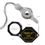 GEM - 250 GEM - 250 10x Magnification Jewelery Loupe, 20.5mm Triplet Lens Achromatic Optical Glass Metal (Aluminum) Body Black Frame Hexagonal Design Kit Set Jewelry Pocket Magnifying Tool - Gain Express