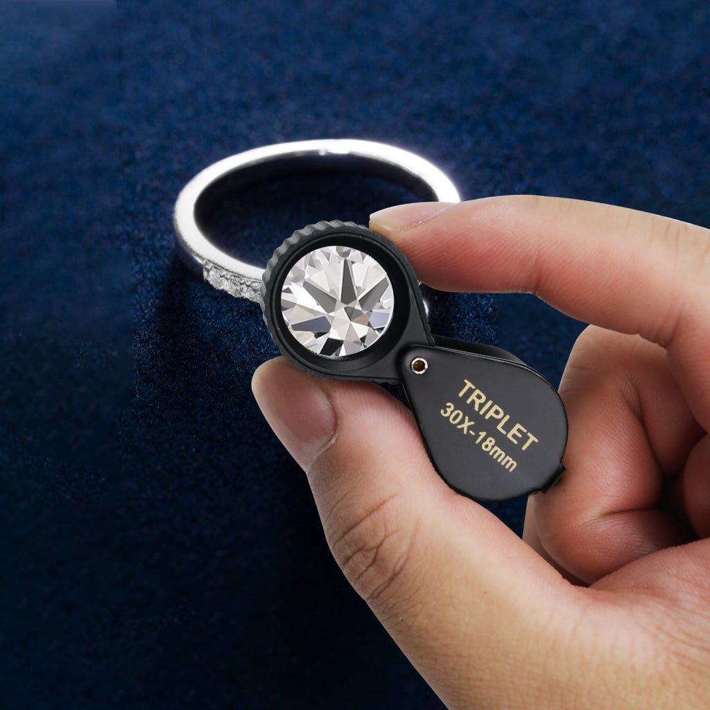 GEM - 451_10X GEM - 451 Magnifier Mini Jeweler Loupe (10X / 20X / 30X) 18mm High - Quality Optical Triplet Lens Battery Free Inspection Ideal for Jewelers, Gemologists, Collectors and Repairs - Gain Express
