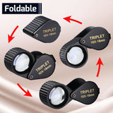 GEM - 451_10X GEM - 451 Magnifier Mini Jeweler Loupe (10X / 20X / 30X) 18mm High - Quality Optical Triplet Lens Battery Free Inspection Ideal for Jewelers, Gemologists, Collectors and Repairs - Gain Express