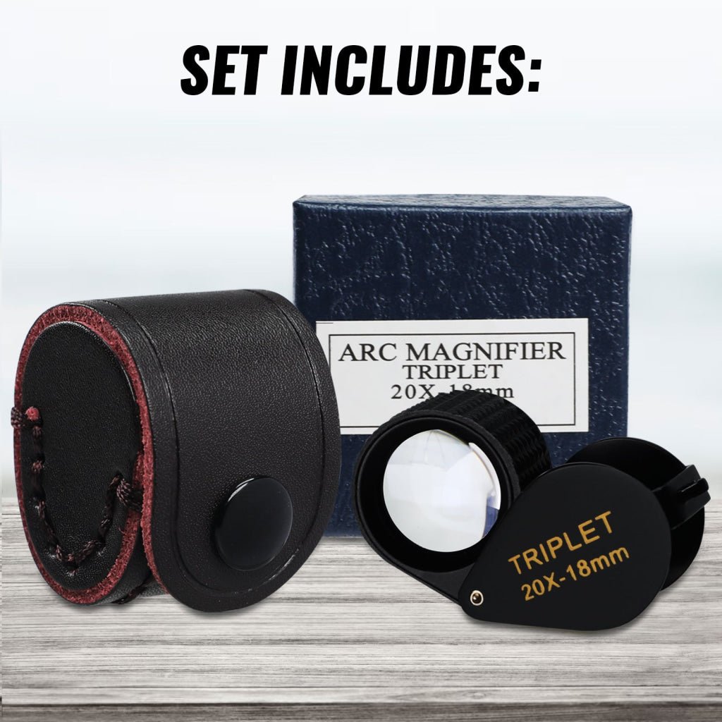 GEM - 451_20X GEM - 451 Magnifier Mini Jeweler Loupe (10X / 20X / 30X) 18mm High - Quality Optical Triplet Lens Battery Free Inspection Ideal for Jewelers, Gemologists, Collectors and Repairs - Gain Express