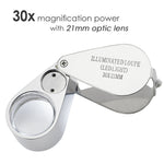 GM - 30XX Portable 30x Magnifying Optical Glass LED Light Jeweler Loupe - Gain Express