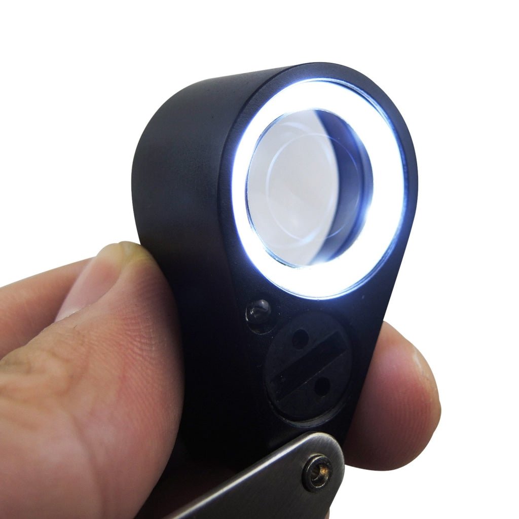 GM21 Mini Jeweler Loupe 20X Magnifier + LED & UV light 21mm lens - Gain Express