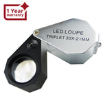 GM30 GM30 30X Jeweler Loupe Magnifier + 6 LED light , 21mm lens - Gain Express