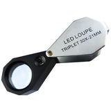 GM30 GM30 30X Jeweler Loupe Magnifier + 6 LED light , 21mm lens - Gain Express