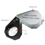 GM30 GM30 30X Jeweler Loupe Magnifier + 6 LED light , 21mm lens - Gain Express